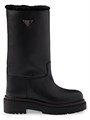 Ботинки Prada из кожи и овечьей шерсти с логотипом и двойной подшивкой 11027139