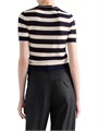 Свитер Prada с полоской из 100% хлопка, укороченными рукавами, приталенным силуэтом и вышитым логотипом 11015870