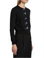 Кашемировый кардиган Carolina Herrera с цветочными стразами и оригинальной застёжкой, из смеси шёлка и хлопка, с длинными рукавами 11027152