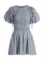 Мини-платье в клетку с оборками от Damson Madder, 100% хлопок 10042854