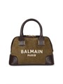 Balmain Сумка B Army Dome из замши с кожаной отделкой и верхней застежкой на молнии 11009275