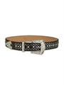 McQueen Кожаный пояс Jewelled Arrow из итальянской кожи с металлическим наконечником и заклепками, ширина 3,8 см 11025866