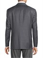 Пиджак в клетку из шерсти от Canali с длинными рукавами и карманами, Италия 11009446