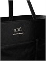 AMI Paris Унисекс большая кожаная сумка-шоппер с двумя ручками и внутренним карманом на молнии 11016332