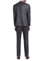 Шерстяной костюм с одинарной застежкой Emporio Armani: пиджак с лацканами и брюки с защипами 11017543