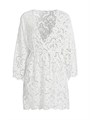 Короткое хлопковое платье-туника Farm Rio с изысканной вышивкой, V-образным вырезом и длинными рукавами 11027381