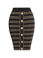 Короткая юбка Balmain из трикотажной ткани с контурным силуэтом и декоративными пуговицами 11012677
