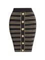 Короткая юбка Balmain из трикотажной ткани с контурным силуэтом и декоративными пуговицами 11012677