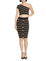 Короткая юбка Balmain из трикотажной ткани с контурным силуэтом и декоративными пуговицами 11012677