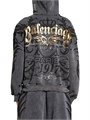 Женское флисовое худи Balenciaga с золотистым принтом и двусторонней молнией, 100% хлопок 11028200
