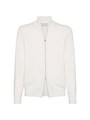 Brunello Cucinelli Кашемировый кардиган с ребристым воротником на молнии, 100% кашемир, изготовлено в Италии 11015665