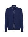 Brunello Cucinelli Кашемировый кардиган с ребристым воротником на молнии, 100% кашемир, изготовлено в Италии 11015665