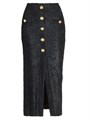 Юбка-миди Bouclette Baroque от Balmain с декоративными пуговицами и высоким передним разрезом, 65% вискоза 11012675