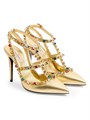 Valentino Garavani Туфли Rockstud D&amp,eacute,collet&amp,eacute, 100 мм из ламинированной напповой кожи с регулируемыми ремешками 11028614
