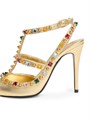 Valentino Garavani Туфли Rockstud D&amp,eacute,collet&amp,eacute, 100 мм из ламинированной напповой кожи с регулируемыми ремешками 11028614