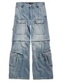 Джинсы-карго Balenciaga с расклешенными брючинами, 100% хлопок, 7 карманов, сделано в Италии 11028685