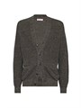 Кардиган Brunello Cucinelli из льна и хлопка с металлическими пуговицами и V-образным вырезом 11028490