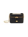 Dolce &amp, Gabbana Маленькая кожаная сумка через плечо с цепочным ремешком и молнией, размер 18 см х 8 см х 10 см 11030588