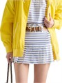 Мини-юбка Prada с полосками, плёночный стиль, 100% хлопок, эластичный пояс 11008417