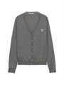 Кардиган из кашемира Prada с длинными рукавами и интарсией, 98% кашемира 11030209