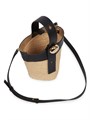 Loewe Мини-ведро-сумка из рафии и кожи с верхней ручкой и съемным ремнем 11008986