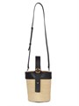 Loewe Мини-ведро-сумка из рафии и кожи с верхней ручкой и съемным ремнем 11008986