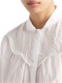 Прямая рубашка из вышитого батиста Prada с округлым воротником и длинными рукавами 11013531