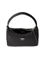 Prada Мини-сумка хобо из Re-Nylon с металлическими заклепками, размер 22 см x 17 см x 6 см 11030252