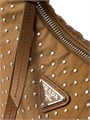 Prada Мини-сумка хобо из Re-Nylon с металлическими заклепками, размер 22 см x 17 см x 6 см 11030252