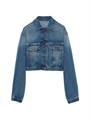 Джинсовая куртка-блузон Prada с эффектом легкой потертости, свободного кроя, 100% хлопок 11010208