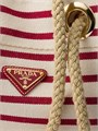 Prada Компактная сумка-ведро из ткани с хлопковыми ручками, металлической фурнитурой и карманом на молнии 11011944
