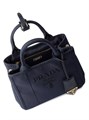 Prada Мини-сумка из хлопкового канваса с ручками и внутренними карманами, 22 см (Ш) x 15 см (В) x 13 см (Г) 11030775