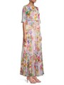Johnny Was Макси-платье Fionna из шёлкового шифона с ярким цветочным принтом и рукавами до локтя 11024811