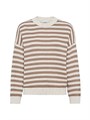 Стильный полосатый хлопковый свитер Brunello Cucinelli с круглым вырезом и широкими рукавами, Италия 11013863