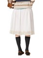 Расклешённая юбка Miu Miu из поплина с эластичным поясом и кружевной отделкой 11015923