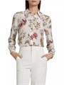 Alice + Olivia Лонгслив Willa из 100% шелка с цветочным узором и скрытой застежкой 10042949