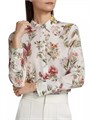 Alice + Olivia Лонгслив Willa из 100% шелка с цветочным узором и скрытой застежкой 10042949