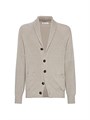 Brunello Cucinelli Хлопковый кардиган с английским рибом, металлическими пуговицами и рукавами реглан, произведен в Италии 11028482