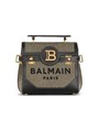 Balmain Сумка B-Buzz 23 из комбинированного холста и кожи с логотипом, ручкой и регулируемым плечевым ремнем 11023585