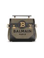 Balmain Сумка B-Buzz 23 из комбинированного холста и кожи с логотипом, ручкой и регулируемым плечевым ремнем 11023585