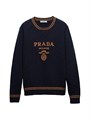 Свитер Prada из шерсти и кашемира с круглым вырезом, 70% шерсть, 30% кашемир, с длинными рукавами 11023598