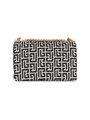 Balmain Небольшая сумка через плечо 1945 из монограммного жаккарда, размером 23 см x 15 см x 8 см, с плечевым ремнем 11023621