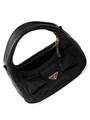 Prada Мини-сумка из Re-Nylon и наппы с большим бантом, размер 22х13х7 см, с регулируемым ремнем 11030983