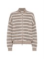 Brunello Cucinelli Полосатый льняной кардиган с эффектным дизайном и двусторонней молнией, произведено в Италии 11029816