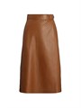 COLLECTION Ralph Lauren Jackeline Wrap Leather Knee-Length Skirt 11015643