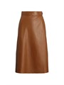 COLLECTION Ralph Lauren Jackeline Wrap Leather Knee-Length Skirt 11015643