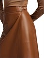 COLLECTION Ralph Lauren Jackeline Wrap Leather Knee-Length Skirt 11015643